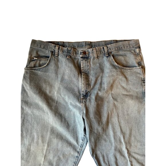 Wrangler Blue Jeans Men's Size 44x32 Cotton Denim Casual Wear Straight Leg - Picture 3 of 11